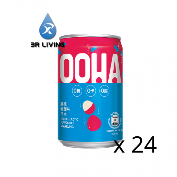  “OOHA”荔枝乳酸味汽水200mL 迷你罐 24樽裝