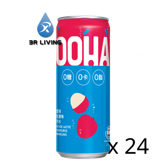 “OOHA”荔枝乳酸味汽水330mL 高罐裝 24罐