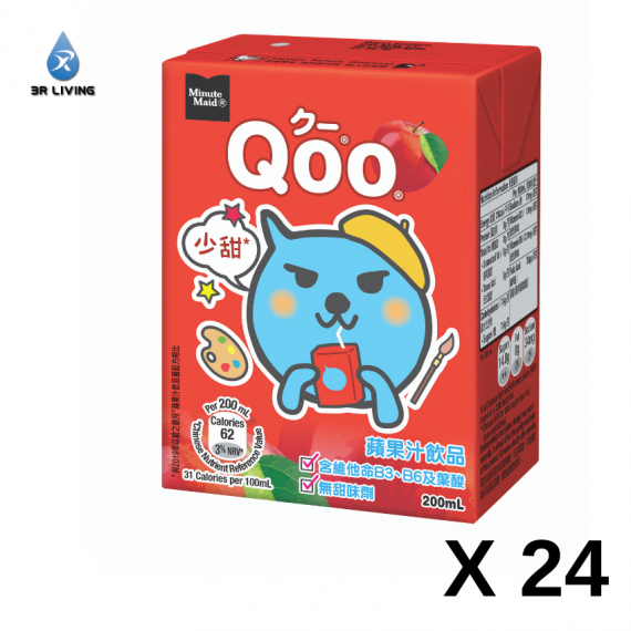 Qoo蘋果汁飲品200毫升紙包 24包裝