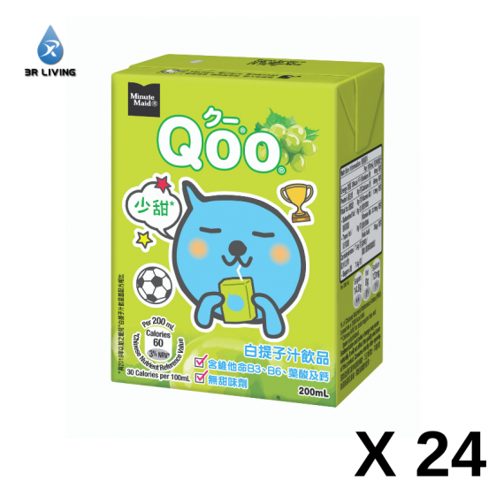 Qoo白提子汁飲品200毫升紙包 24包裝